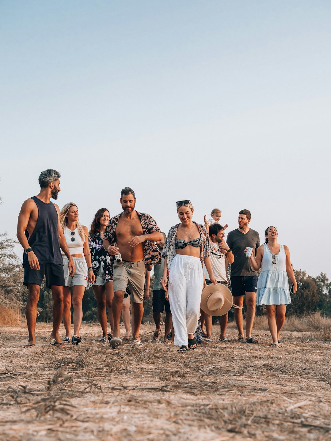 group of friends walking